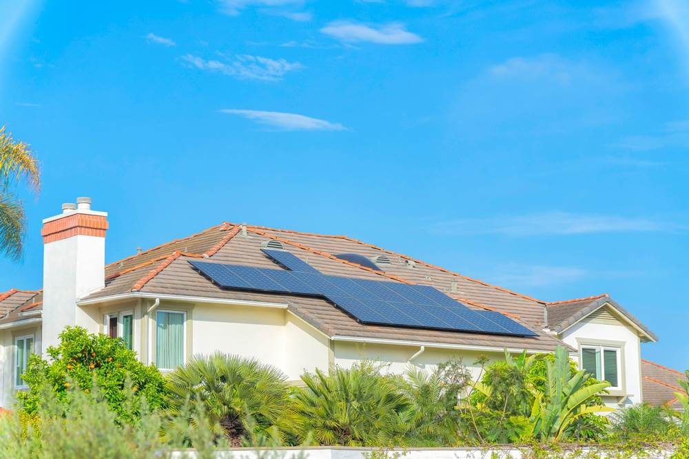 Solar panels use a process called photovoltaic (PV) conversion to turn sunlight into electricity.